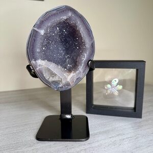 Agate Crystal Geode on custom stand